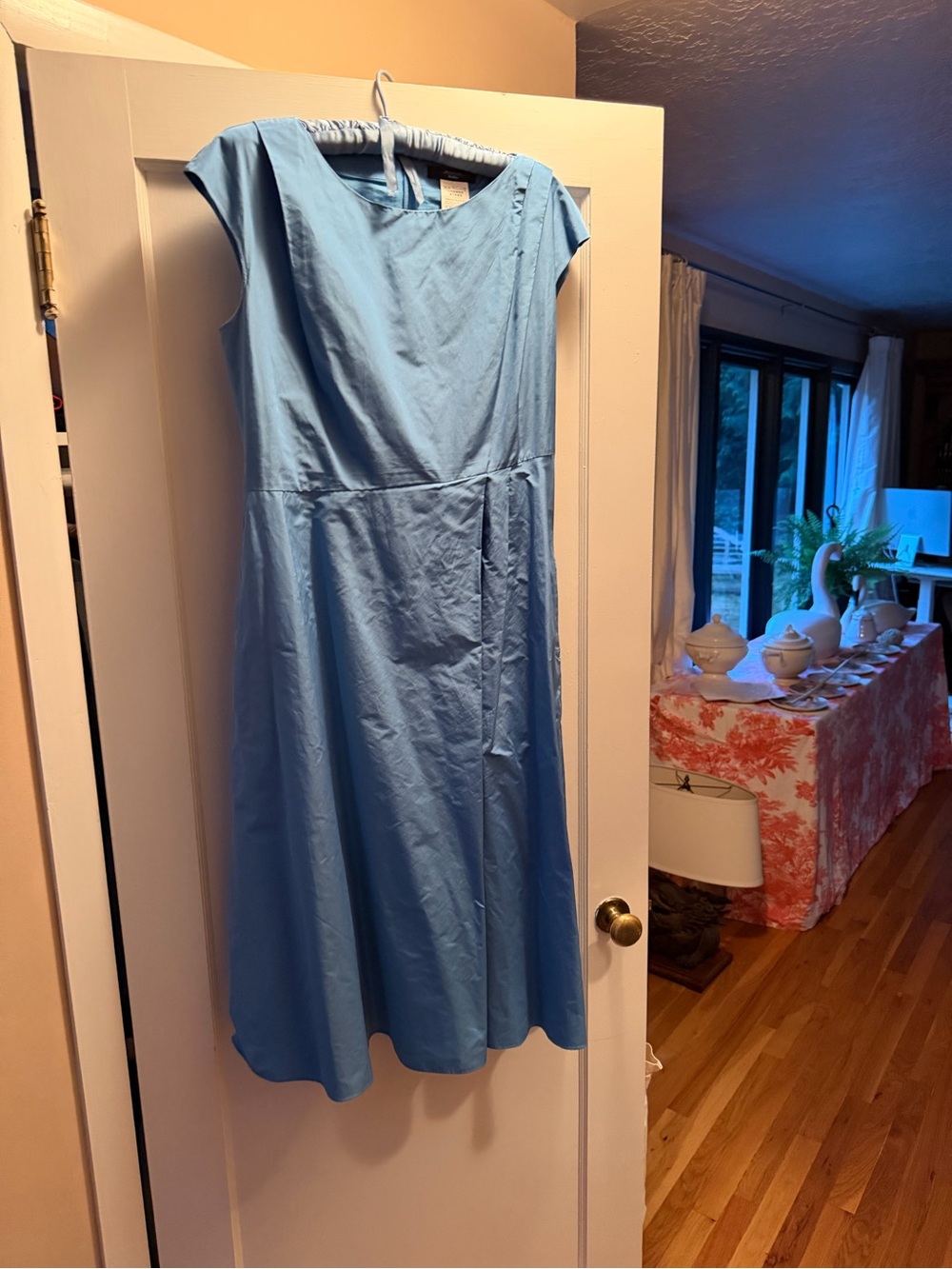 MaxMara Sky Blue Midi Cap Sleeve Dress